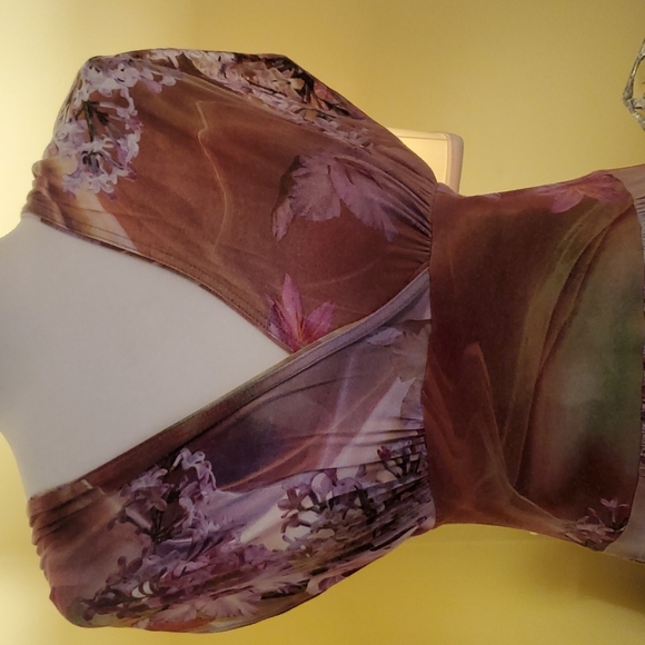 TOP DESIGN MAXI DRESS, size medium, pink/purple floral, soft and pretty. - Picture 2 of 14